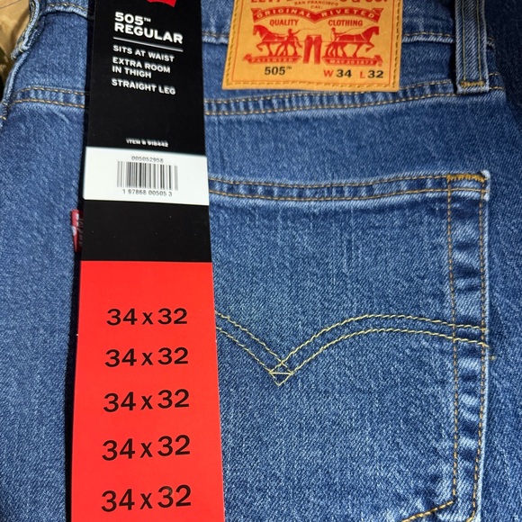 Levi's Other - Levi’s Men’s Regular Fit 505 Jeans blue Size 34x32 NWT